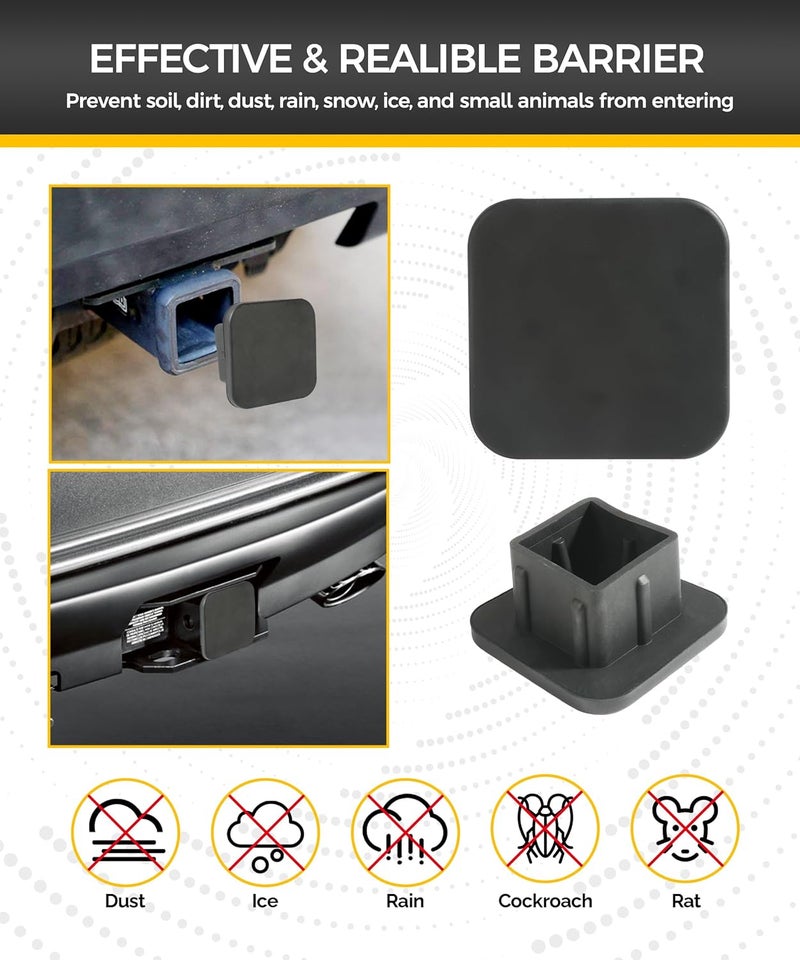 UBOG Hitch Cover,Car Accessories Trailer Hitch Covers,Tow Hitch Covers,2 Inch Receiver Hitch Cover,Rubber Heavy Duty Trailer Hitch Tube Cover Plug,Suitable for Most Cars Trucks ATV (Black) - Image 4
